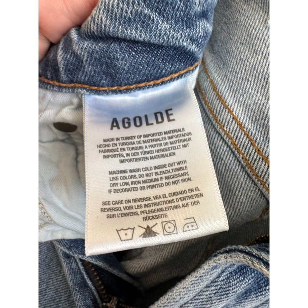 Women's AGOLDE Blue Straight Leg Jeans Size 24 - Picture 3 of 5